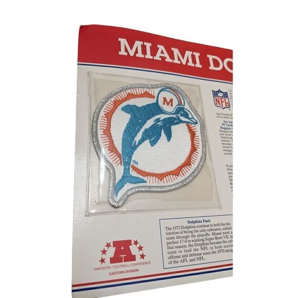 Miami Dolphins Vintage Patch Stat Card Willabee Ward NFL Football Vintage‎ - Picture 2 of 4